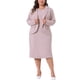 thumbnail image 1 of Conjuntos de trajes de talla grande Agnes Orinda para mujeres, dos piezas, blazers, chaqueta y vestido sin mangas, conjuntos de trajes de negocios informales 4X rosa, 1 of 6