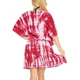 thumbnail image 3 of HAPPY BAY Women's Loungewear Oversize Caftan Knee Length Housecoat 2X-3X Cranberry Tart, Tie Dye, 3 of 4