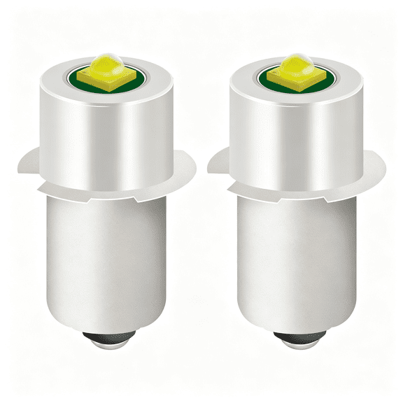HIBIBUD 2 Pack Led Flashlight Replacement Bulb with 18V 12V 19.2V 6-24 Volt and 3W 247Lm and Pr2 P13.5S Led Conversion Kit Compatible Ryobi Milwaukee Craftsman Lamp Torch Lantern Work Light