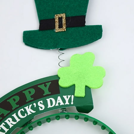 

1 Set St Patrick Headband Decorative Party Sash Headwear Hair for Festival (Clover and Tophat)
