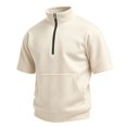 thumbnail image 6 of Short Sleeve Sweatshirts for Men Quarter Zip Mock Neck Sweatshirt Relaxed Fit Casual Pullover Tee Top with Pocket, 6 of 7