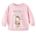 thumbnail image 2 of piuwrlz Long Sleeve Sweatshirt for Girls Boys Printed Hoodie New Loose Round Neck Cotton Without a Hat Hoodie Pink Size 7 Years, 2 of 9