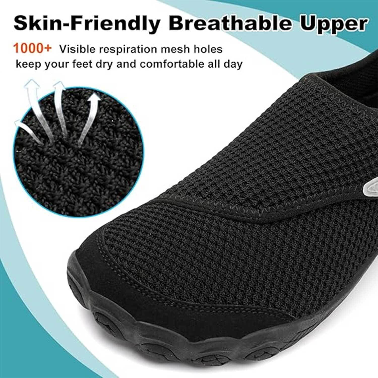 Leisfit Women Men Wide Diabetic Barefoot Shoes Adjustable Walking Sneakers