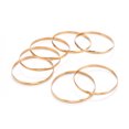 thumbnail image 2 of 2sets Ion Plating(IP) 7pcs Fashion 304 Stainless Steel Flat Plain Bangles Stackable Bangle sets Real 18K golden Plated 2-5/8 inch(6.8cm), 2 of 3
