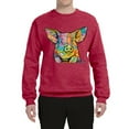 thumbnail image 3 of Dean Russo The Pig Animal Lover Unisex Crewneck Graphic Sweatshirt, Vintage Heather Red, 3X-Large, 3 of 6