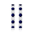 thumbnail image 2 of Rosec Jewels Natural Blue Sapphire Hoop Earrings for Women - AAA Quality - Sapphire Diamond Earrings - Gift for Special Occasions, 10K White Gold, 2 of 6