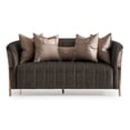 thumbnail image 5 of MICHAEL AMINI Lisbon Upholstered Chenille & Metal Loveseat in Onyx and Gold, 5 of 15