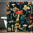 thumbnail image 3 of Red Mushroom Shower Curtain Retro Mushroom Butterfly Floral Snail Plants Shower Curtains for Bathroom 72×72 Inch Gothic Trippy Aesthetic Night Sky Bath Curtain Set Waterproof Fabric with 12 Hooks, 3 of 5