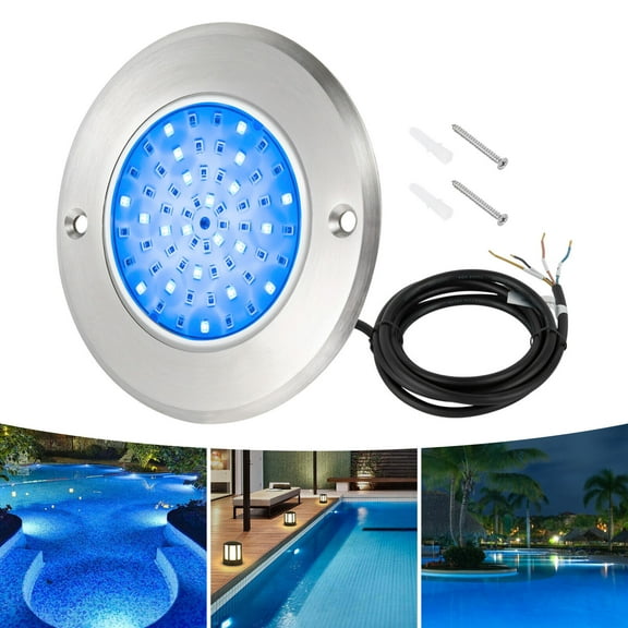 ToppiJoy Led Pool Light, 12V 6W Ip68 Ultra-Thin Pool Light, Stainless Steel Waterproof Pool Light, App/Led Controller Color-Changing Pool Light for Pool Stadium Garden Villa Night Vie