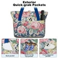 thumbnail image 2 of Tote Bag for Women - Pioneer Flower Shoulder Bag - Large Utility Work Duffle Bag with Zipper Handbag for Travel, Work, Sprots, 2 of 5