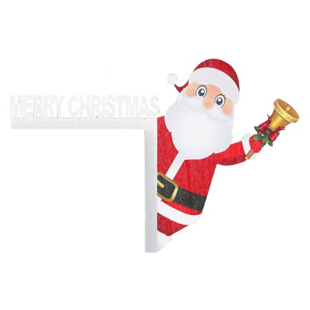 Christmas Door Topper Decoration Santa Claus Door Corner Top Frame Sign Wood Holiday Home Decor for Christmas Party