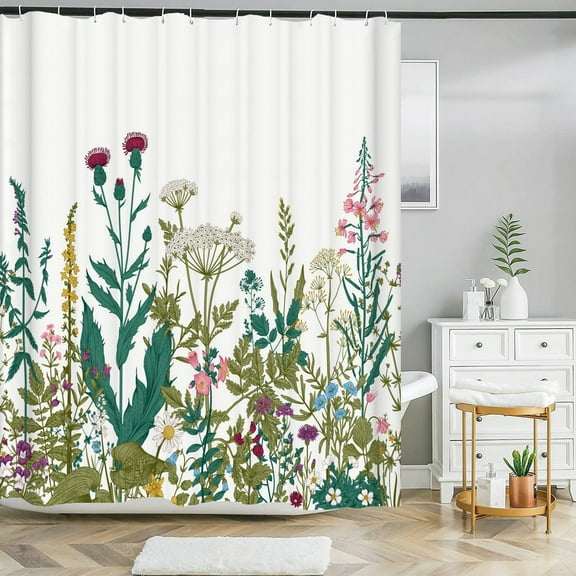 Flower Bathroom curtain plant floral printed shower curtain waterproof polyester fabric bath curtain for bathroom home decor