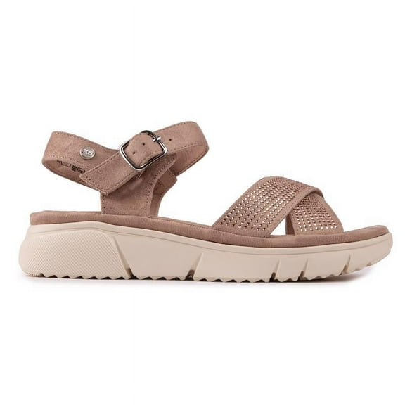 Women's Flat Suede Sandals By XTI_141242_Light/Pastel Pink