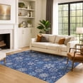 thumbnail image 7 of Addison Rugs Mayfield Premium Machine Washable Transitional Holiday Snowflake Navy Rectangle Rug, 10' x 14', 7 of 7