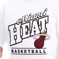 thumbnail image 5 of Men's G-III Sports by Carl Banks White Miami Heat Adaptive Headliner Fleece Crewneck Sweatshirt, 5 of 6