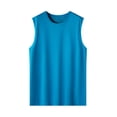 thumbnail image 5 of LEKWK Tank Tops for Men Quick Dry Sleeveless Athletic Muscle Shirt Breathable Mesh Back Panel Loose Fit Running Tees Gym Workout Running Tops Sky Blue M, 5 of 6