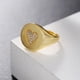thumbnail image 4 of Anillos de oro grueso - Signet Sings para mujer, anillo de cúpula, anillo de declaración, anillo de acero inoxidable chapado en oro de 18 k, oro-blanco Tamaño: 8 Feliz Sencillez, 4 of 5