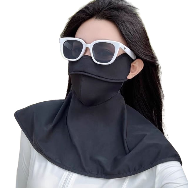 Sun Protection Guard Lightweight Quick-Dry Fabric Ice Silk Face Guard Shawl Design Semi-covered Face Neck Sun Shield