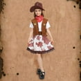 thumbnail image 3 of Kids Western Rodeo Cowboy or Cowgirl Classic Set - Vest, Skirt, Brown Hat, Bandanna 4PC Outfits (Choose Color and Size)(S, Z07-Coffee), 3 of 5