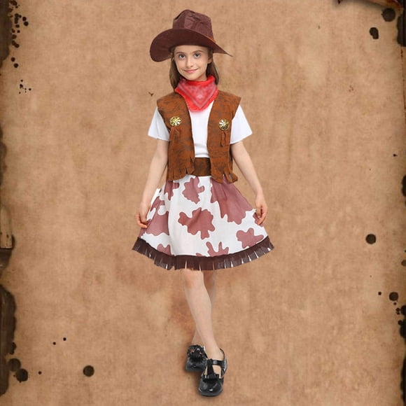 WENXIAOO Toddler Cowgirl Outfit For Girls Cowgirl Outfit Set With Toddler Cowgirl Hat Western Cowgirl Style Children'S Clothing
