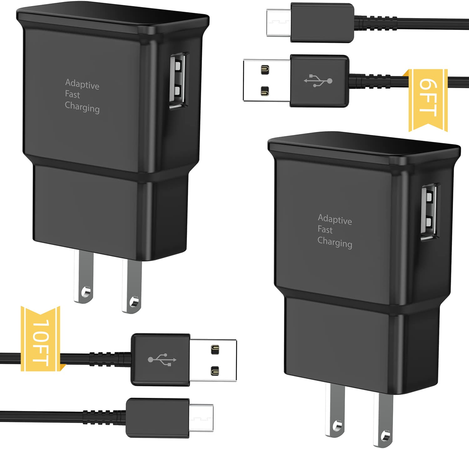 Type C Charger Fast Charging,2 Pack Android Phone Wall Plug Adapter Block with 6FT USB C Charger Cable for Samsung Galaxy S25/S24 Ultra/S24/S24+/S23 Ultra/S23/S22/S21/Note 20