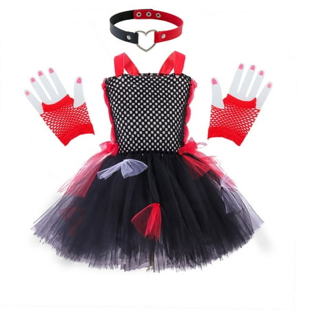

LBECLEY Girl Christmas Dress Black Princess Tiered Tutu Tulle Dress Pageant Birthday Party Prom Gown with Necklace Gloves Set New Christmas Dresses for Girls Black 100