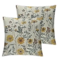 thumbnail image 2 of Nawypu Throw Pillow Covers 2pcs Spring Decorative Pillowcases Farmhouse Pillow Cushion Cases Home Decor Square Floral Pillow Case (Garden of Flowers) White, 2 of 6