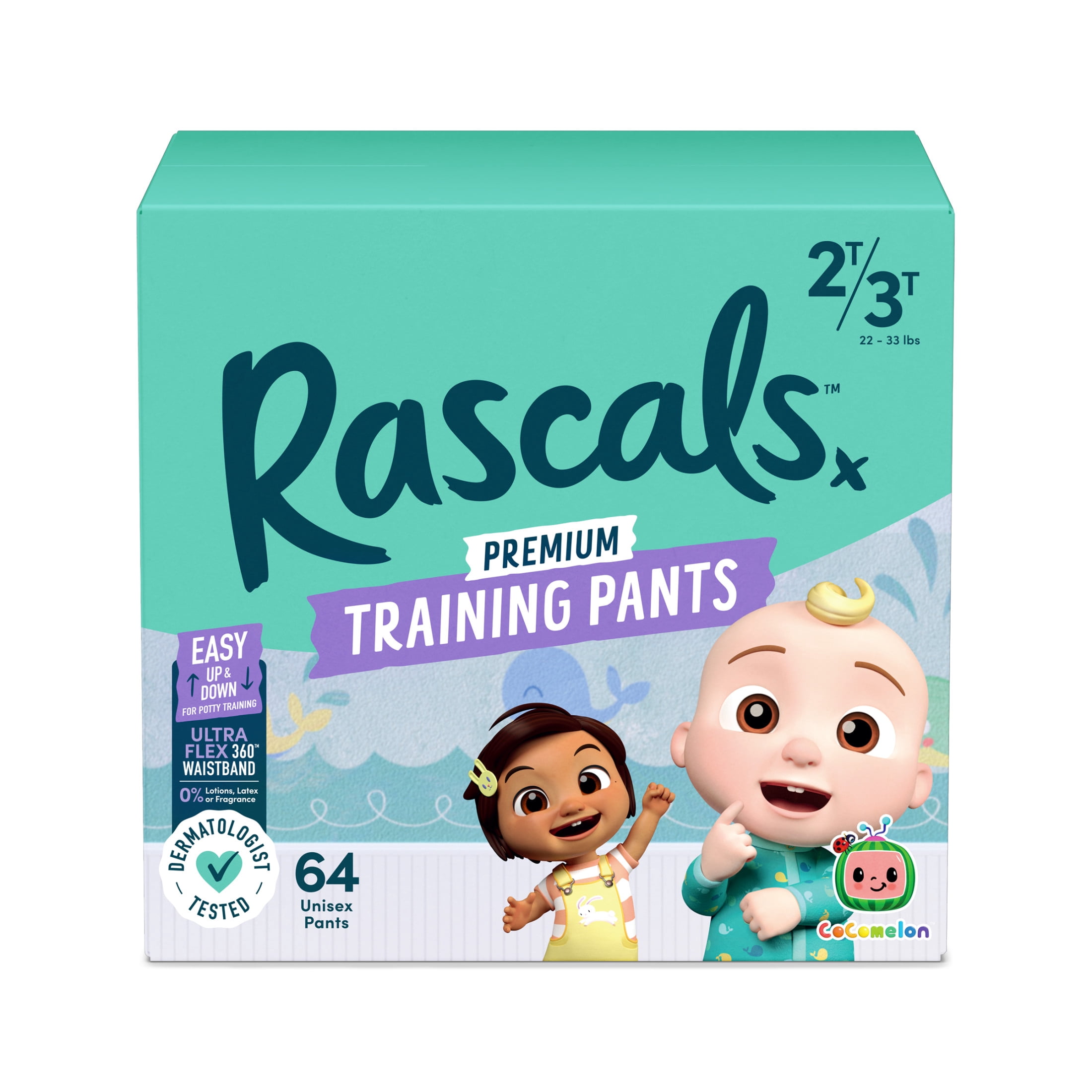 Rascals Premium CoComelon Absorbent Potty Training Pants 2T-3T, 64 Count
