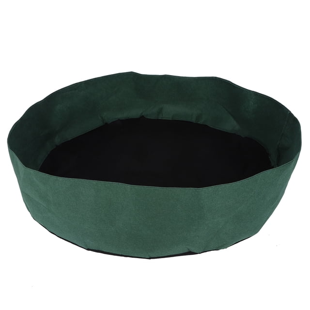 Contenedor de cultivo de plantas Ticfox cama de jardín elevada de fieltro bolsa de cultivo redonda negro y verde 127 x 30 cm