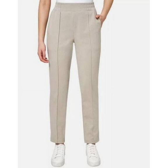 Mondetta Women's Textured Pintuck Straight Leg Pant (US, Alpha, Small, Regular, Regular, Beige)