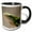 Black/White, variant on 3drose, a Macro Photograph of the Face of a Green Anole Lizard., 15oz Two-tone Green Mug