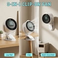 thumbnail image 5 of MDHAND 100-Speed Portable Desktop Fan, Rechargeable with LED Display, 1800mAh Battery, Silent Motor, 3-in-1 Clip Wall Desk, White, 5 of 6