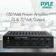 PYLE AUDIO - Accueil PCM60A Ampli de Puissance 100W W/ 25 & 70 Volts – image 2 sur 4