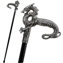 Handmade Walking Stick Gentleman Cane - 34" Elegant Brass Intricate Dragon Head Design Walking Stick Perfect for Formal Occasions and Special Events
