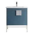 thumbnail image 2 of Fine Fixtures - Modern Blue 30" Bathroom Vanity Set, Chrome Hardware, Vitreous China Sink Top, 2 of 4