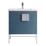 "Fine Fixtures - Modern Blue 30"" Bathroom Vanity Set with Wood Base ...