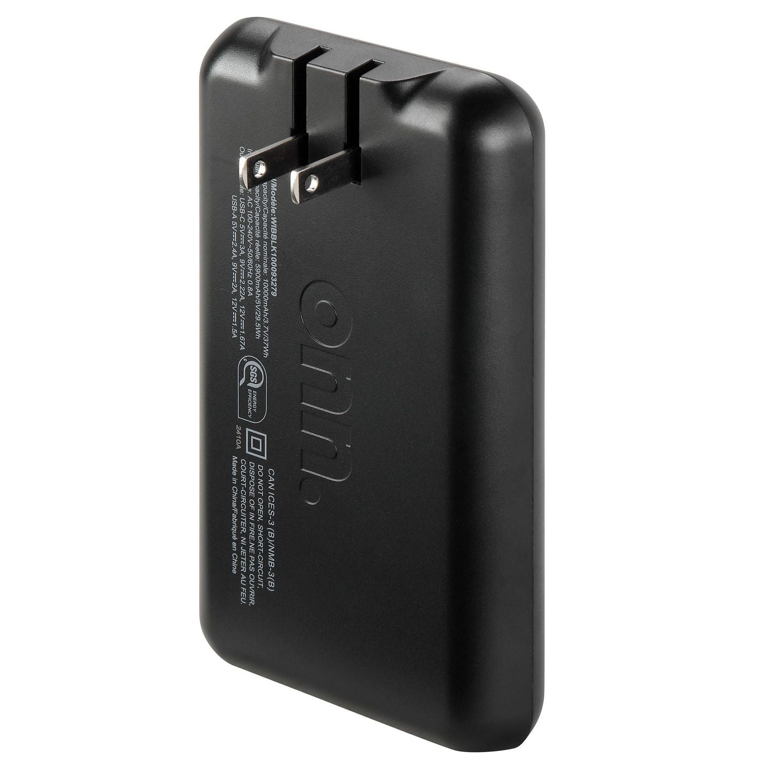 Batterie transportable de 10000 MAh à charge rapide et chargeur avec Power Delivery de 20W de onn. Deux ports USB-C et USB-A, 3 frais supplémentaires