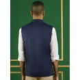 thumbnail image 3 of Maple Clothing Men's Nehru Jacket Outerwear Vest Traditional Sleeveless Indian Waistcoat (Nave Blue, L), 3 of 7