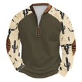 thumbnail image 2 of Blusas y camisas de manga larga con cuello redondo para hombre Sudadera con puños en los hombros estampada para hombre Blusa de poliéster de manga larga con cuello redondo para hombre, 2 of 3