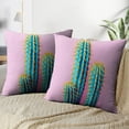 thumbnail image 4 of LALILO Throw Pillow Covers Neon Cactus Minimal Creative Cactus Minimal Cushion Cover 18" x 18", 2 Pack, 4 of 6