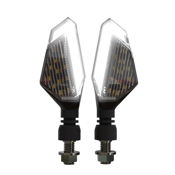 Luz de giro para motocicleta, lámpara de giro de 12 V, compatible con la mayoría de las motocicletas Blanco