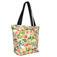 thumbnail image 2 of KLL Tote Bag for Women Fruits Peach1 Print Shopping Grocery Reusable Bags for Office School Shopping Travel, 2 of 6