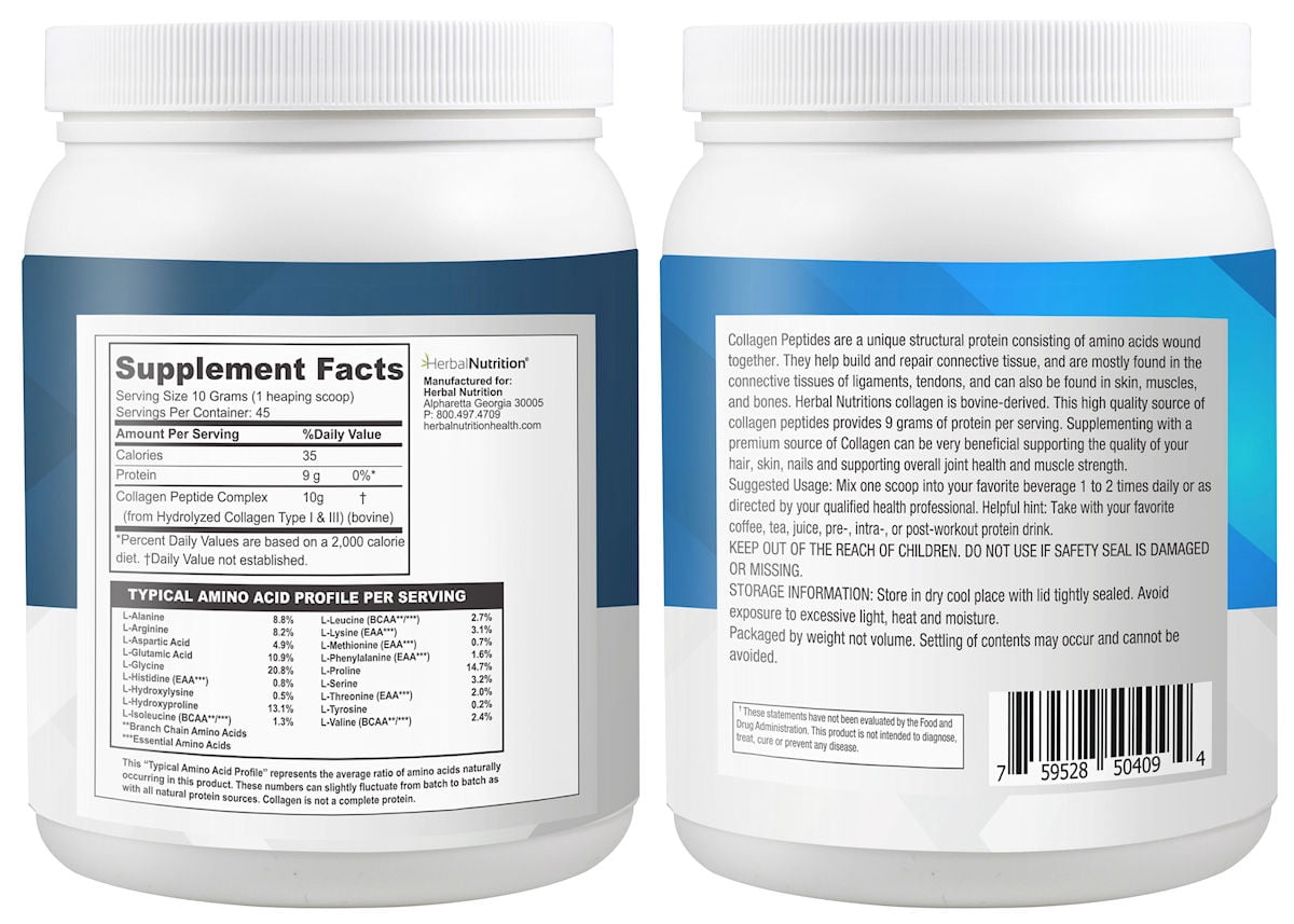Two Pack - Collagen Peptides Powder Contains Vital Proteins for Skin Hair Nails and Joint Health, Non GMO Gluten Free 45 Servings