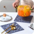 thumbnail image 2 of Trivets for Hot Dishes, Table, Countertop, Non-Slip Heat Resistant Modern Kitchen Teapot Trivet - Flexible Trivet Square, Hot Pads for Pots & Pans of 3 Grey18cm, 2 of 5