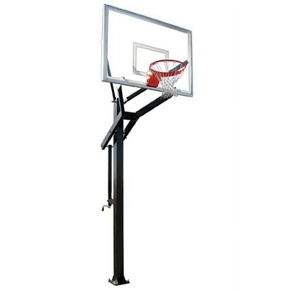 PowerHouse 560 Steel-Glass In Ground Adjustable Basketball System, Desert Gold