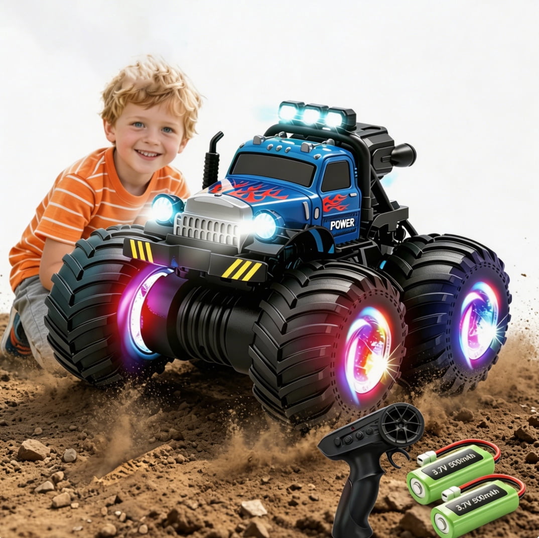 HNH RC Monster Trucks for Boys, Off Road Remote Control Car, RC Crawler Gift for Kids 3-12 Years-Blue