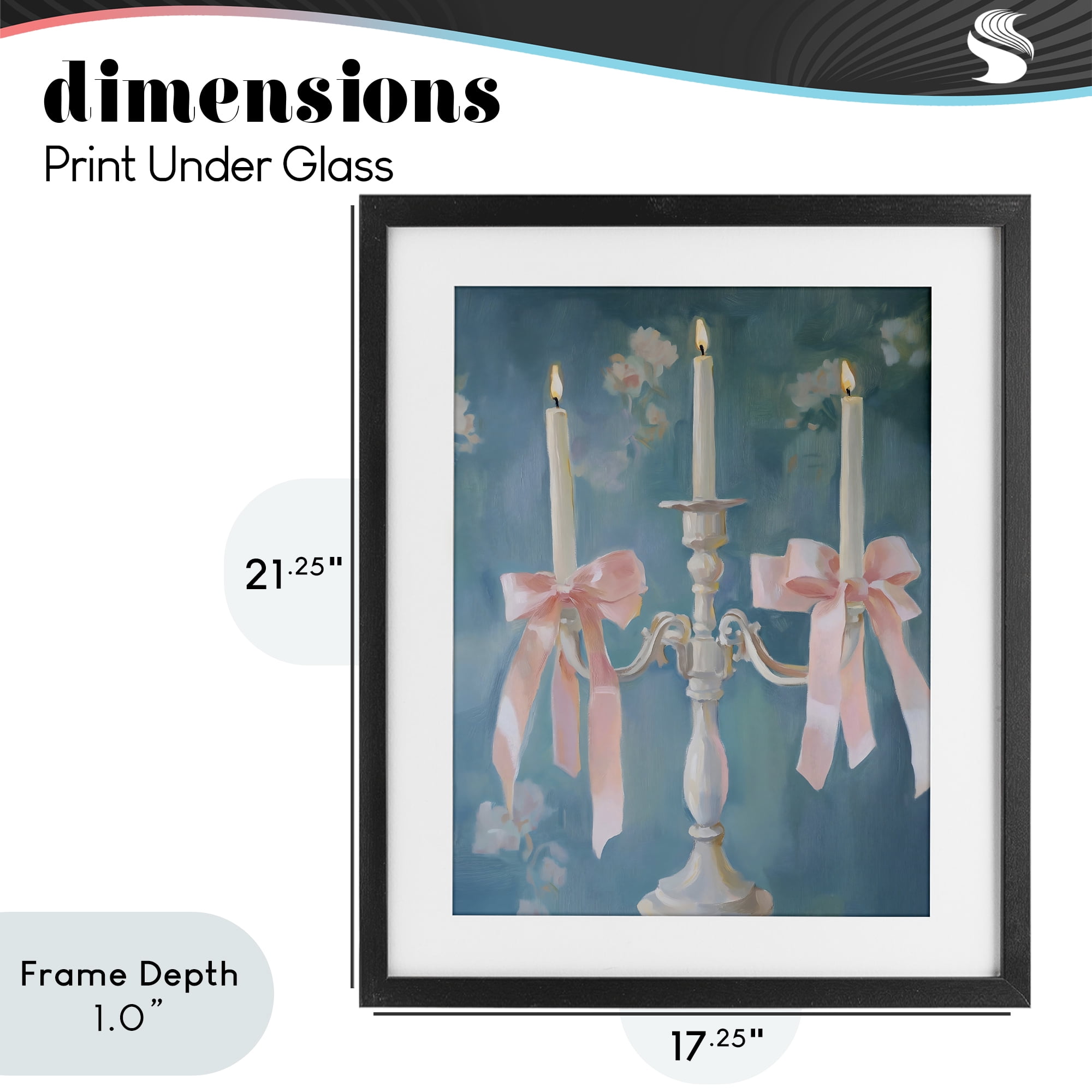 Stupell Industries Elegant Coquette Candelabra Black Framed Print Under Glass, design by The Prints Vibe