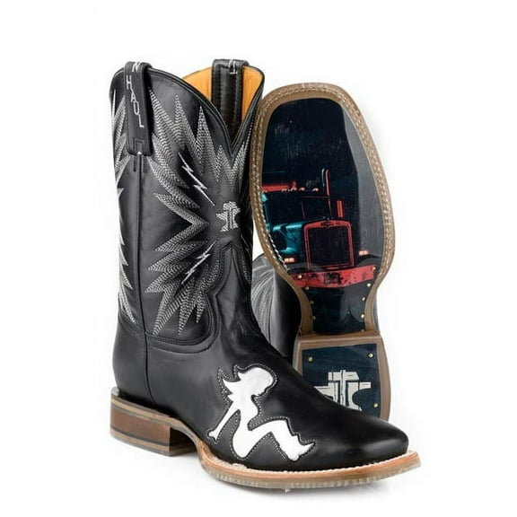 Men's Tin Haul Cowgirl Boots with Keep On Tuckin Sole Handcrafted Black