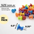 thumbnail image 2 of BAZIC Push Pins Jumbo Plastic Head, Assorted Color (25/pack), 1-Pack, 2 of 7
