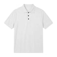 thumbnail image 3 of Polo Shirt Men Short Sleeve Quarter Button Up Tee Shirt Loose Fit White Casual Shirts for Men, 3 of 4